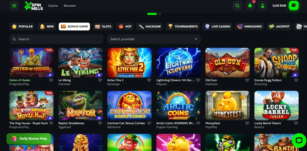 Bonus SpinMills Games